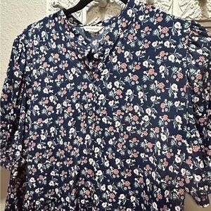 Max Studio Navy Floral Maxi Dress